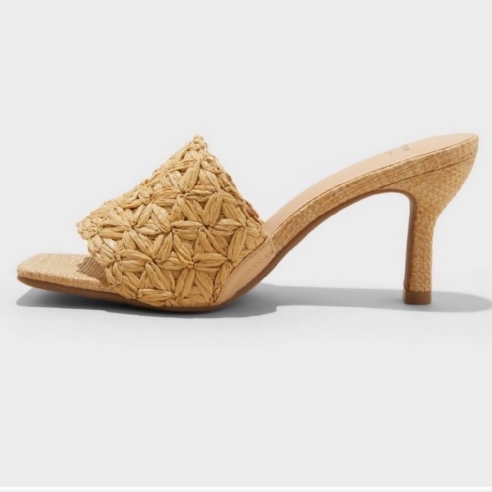 SIZES ADDED A New Day Ayla Raffia Slide Heels With Memory Foam - Picture 3 of 6